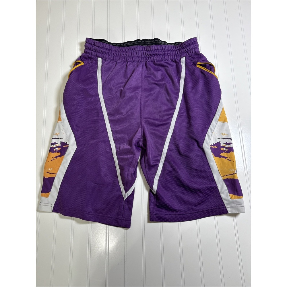 Los Angeles Lakers Men Retro Shorts Sz Small Purple Embroidered Zipway‎ NBA